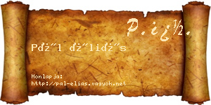 Pál Éliás névjegykártya